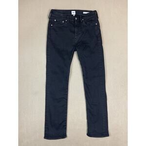 Edwin Jeans Womens‎ 27 Black Elin Straight Mid Rise Slim Fit Stretch Denim